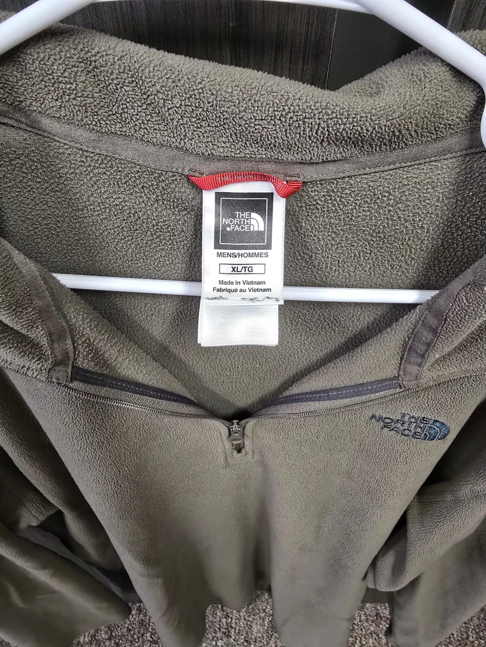 The North Face Men’s XL 1/4 Zip Fleece Pullover Olive Gray Outdoor Hiking